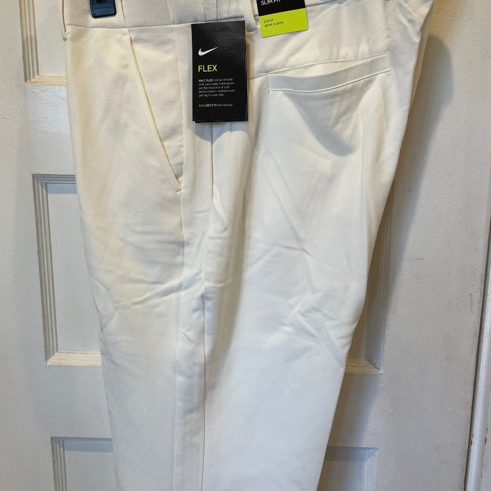 Nike Flex Vapor Slim Trousers, White, 36/30